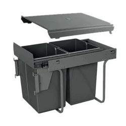 Sistemul de depozitare încorporat Garbi Carrier C-40-2-H, cu ghidaje proprii și 2 coșuri de gunoi de 2 x 20 litri 1208957463.