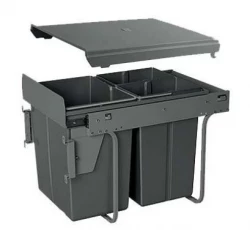 Sistemul de evacuare a deşeurilor încorporat Garbi Carrier C-40-3-H, cu ghidaje proprii și 3 coșuri de gunoi 1 x 20 + 2 x 10 litri 1208957464.