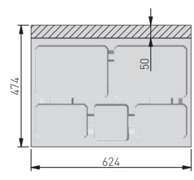 Sistemul de sortare a deșeurilor Garbi Basket B-70-4 pentru sertar de 70 cm, inclusiv suport și 4 coșuri de gunoi 1208957476.