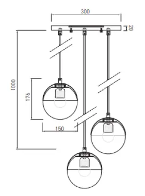 Decorațiunea Abies este un candelabru modern cu sârmă de cupru aurită și o abajur rotund din metal.