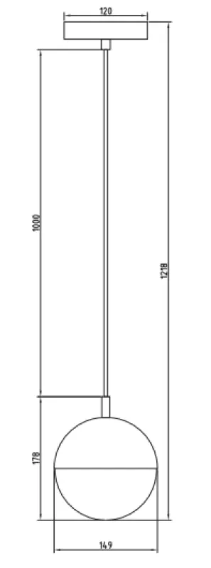 Decorul Abies este un candelabru suspendat din aur din alamă, cu o cupolă metalică rotundă. 3558