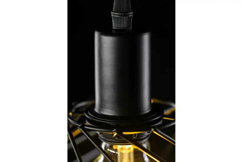 Decorul Tilia este un lămpadar modern negru cu fir decorativ, 7849.