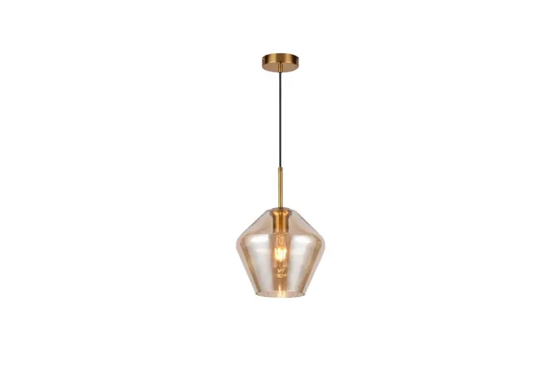 Decorul Lime, lampa suspendată modernă de 332 mm înălțime, de culoare ambră, 7887.