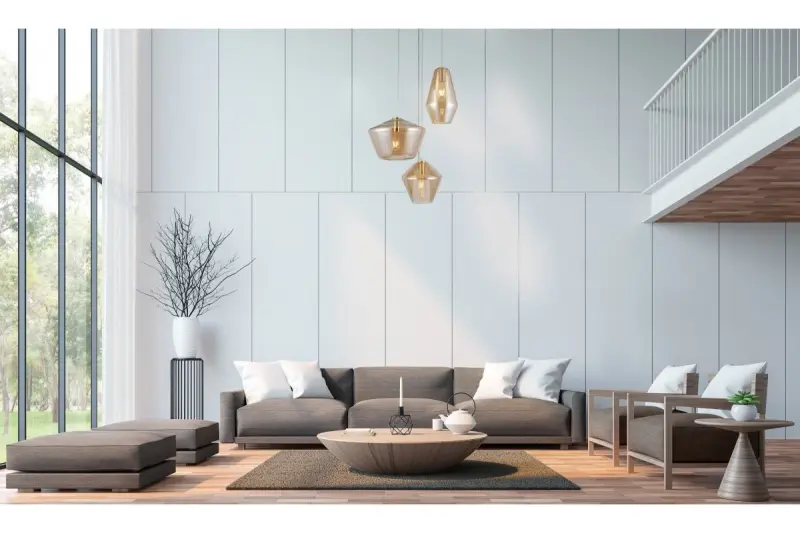 Decor Lime este un lustru modern de aur, cu o înălțime de 1467 mm și 3 surse de lumină.