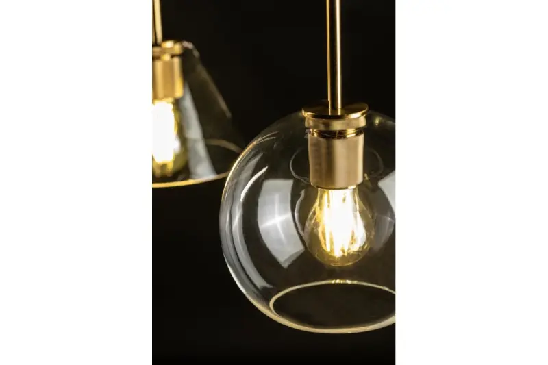 Lustră suspendată cu globuri de sticlă în formă de bulă, model Giglas 8013.