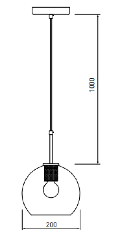 Lustră suspendată cu globuri de sticlă în formă de bulă, model Giglas 8013.