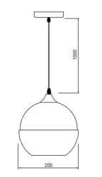 Decor Lender lustră modernă suspendată din metal și sticlă lățime 200 mm 8389