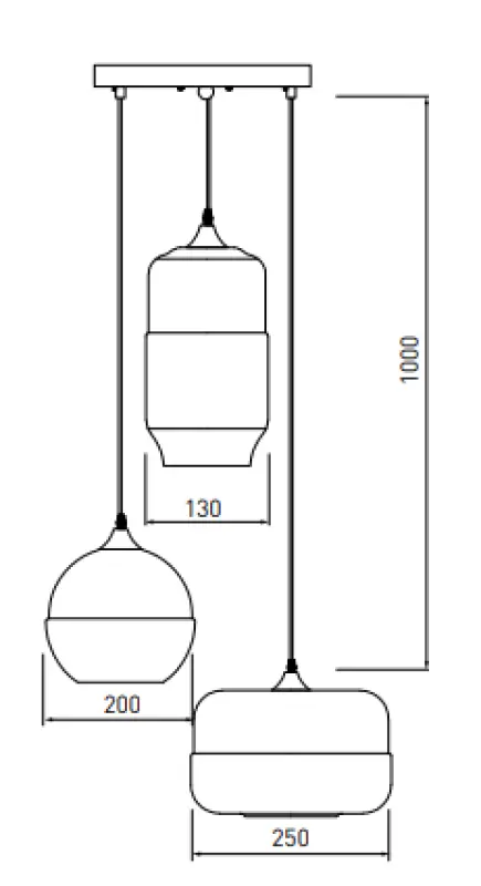 Decorațiunile Lender sunt lămpi suspendate moderne din metal și sticlă, prevăzute cu 3 surse de lumină.