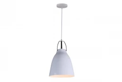 Lustra suspendata conica metalica Decor Orient, culoare alba, 4451.