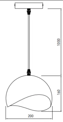 Decorul Mavia este un candelabru suspendat sferic cu nuanțe negre și galbene 1808.