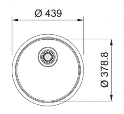 Franke Rondo ROX 210.38 chiuvetă rotundă din oțel inoxidabil 43,9 cm montaj pe suprafață 127.0688.778