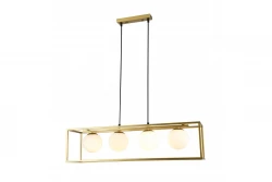 Decor Avelin lustră cu cadru rectangular auriu, lățime 80 cm.