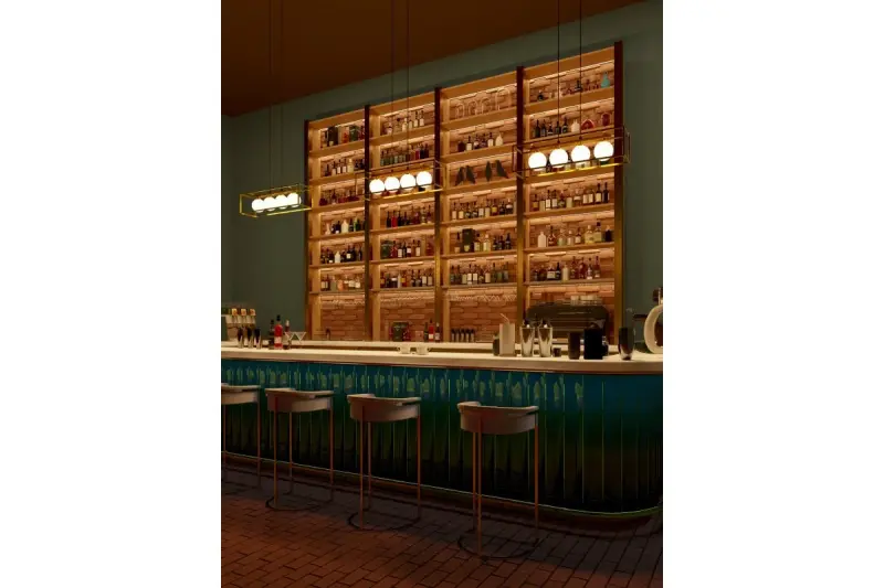 Decor Avelin lustră cu cadru rectangular auriu, lățime 80 cm.