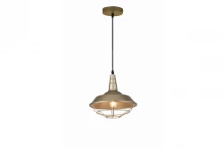 Lustra Decor Solen, în formă industrială, cu grilă aurie, cu diametrul de 26,5 cm, 2362.