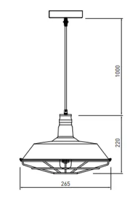 Lustra Decor Solen, în formă industrială, cu grilă aurie, cu diametrul de 26,5 cm, 2362.