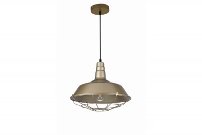 Lustra Decor Solen are o formă industrială cu rețea aurie, având un diametru de 36,5 cm, cod 3703.