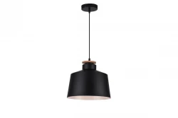 Decorul Margus pendul metalic negru mat cu adaos din lemn 2911