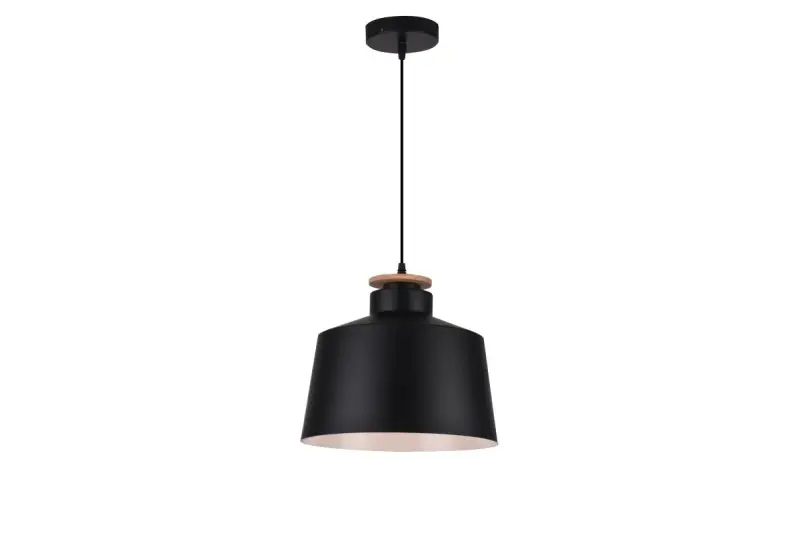 Decorul Margus pendul metalic negru mat cu adaos din lemn 2911