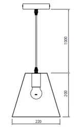 Lustra Oxalis cu cadru metalic negru în formă geometrică cu diametrul de 22 cm 3161.