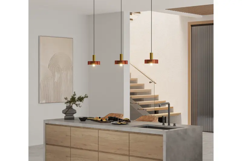 Decorul lămpii suspendate Selvia din cupru cu finisaj din alamă, diametru 20 cm, 3222.