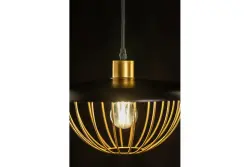 Decorațiuni Lustră modernă Tulip cu margini metalice negre și cu un închizător din sârmă aurie 3444.