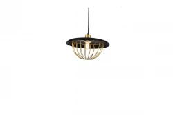 Decorațiuni Lustră modernă Tulip cu margini metalice negre și cu un închizător din sârmă aurie 3444.