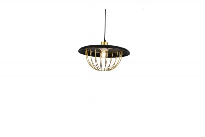 Decorațiuni Lustră modernă Tulip cu margini metalice negre și cu un închizător din sârmă aurie 3444.