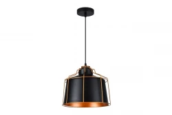Lustra Goa neagră cu cadru decorativ auriu 3512