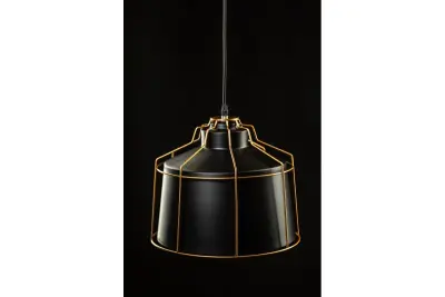 Lustra Goa neagră cu cadru decorativ auriu 3512