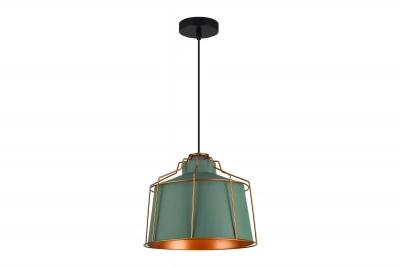 Decorațiuni Goa, lampă suspendată verde cu ramă decorativă aurie, 3499.