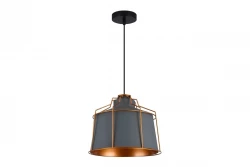 Lustră suspendată Decor Goa cu cadru decorativ de culoare gri și aurie, 3550.