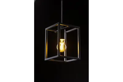 Decorațiunea Diu este un pendul geometric negru, cu o sursă de lumină, de 15 cm lățime, 3598.