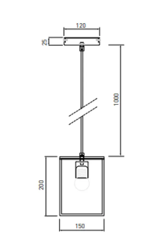 Decorațiunea Diu este un pendul geometric negru, cu o sursă de lumină, de 15 cm lățime, 3598.