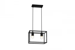 Decorul lămpii suspendate negre geometrice Diu cu 2 surse de lumină, lăţime 30 cm, 3628.