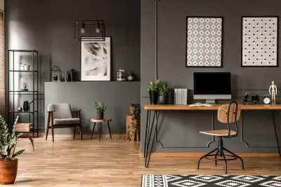 Decorul lămpii suspendate negre geometrice Diu cu 2 surse de lumină, lăţime 30 cm, 3628.