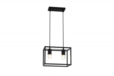 Decorul lămpii suspendate negre geometrice Diu cu 2 surse de lumină, lăţime 30 cm, 3628.