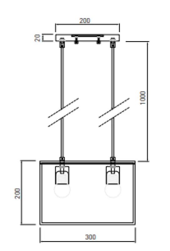 Decorul lămpii suspendate negre geometrice Diu cu 2 surse de lumină, lăţime 30 cm, 3628.