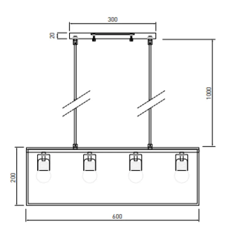 Lustra Decor Diu cu forme geometrice negre, cu 4 surse de lumină, lățime 60 cm, 3635.