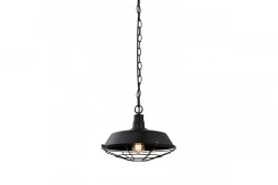 Decorul lămpii suspendate Lars negru cu grătar negru industrial, cu diametrul de 36 cm, costă 2295 de lei.
