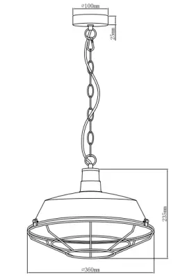 Decorul lămpii suspendate Lars negru cu grătar negru industrial, cu diametrul de 36 cm, costă 2295 de lei.