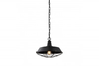 Decorul lămpii suspendate Lars negru cu grătar negru industrial, cu diametrul de 36 cm, costă 2295 de lei.