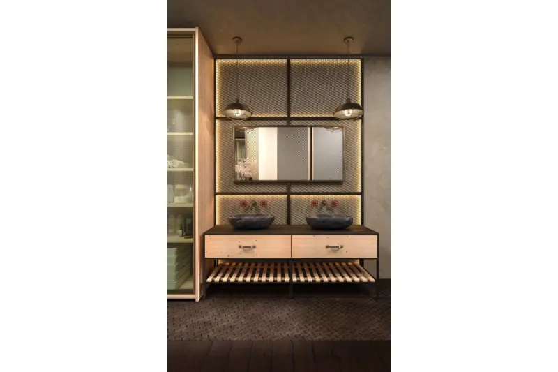 Decorul lămpii suspendate Lars negru cu grătar negru industrial, cu diametrul de 36 cm, costă 2295 de lei.