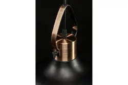 Lampă suspendată neagră din metal cu decor Mees, cu fixare pentru abajur în formă de lampă de petrol 2363.