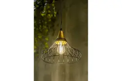 Decorul Lotte, lampa suspendată neagră în formă de con vintage, fir 2622.