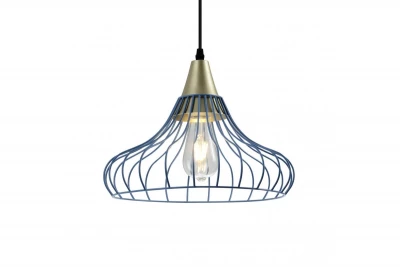 Decorația Lotte este un candelabru vintage în formă de con albastru, suspendat de un fir de sârmă 2660.