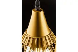 Decorul Lotte, lampa suspendată vintage în formă de con din sârmă aurie, 2646.