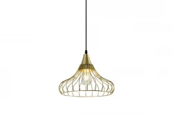 Decorul Lotte, lampa suspendată vintage în formă de con din sârmă aurie, 2646.