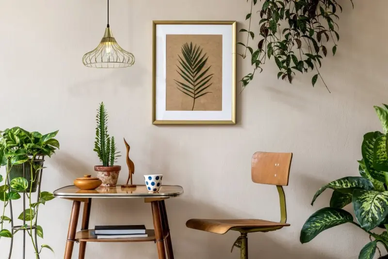 Decorul Lotte, lampa suspendată vintage în formă de con din sârmă aurie, 2646.