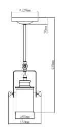 Decor Demir lustră suspendată neagră cu 1 sursă de lumină 3963