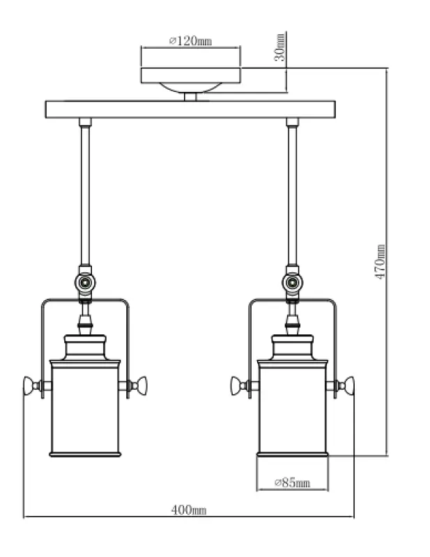 Decorațiunea Demir este un lustru negru cu 2 surse de lumină 3994.